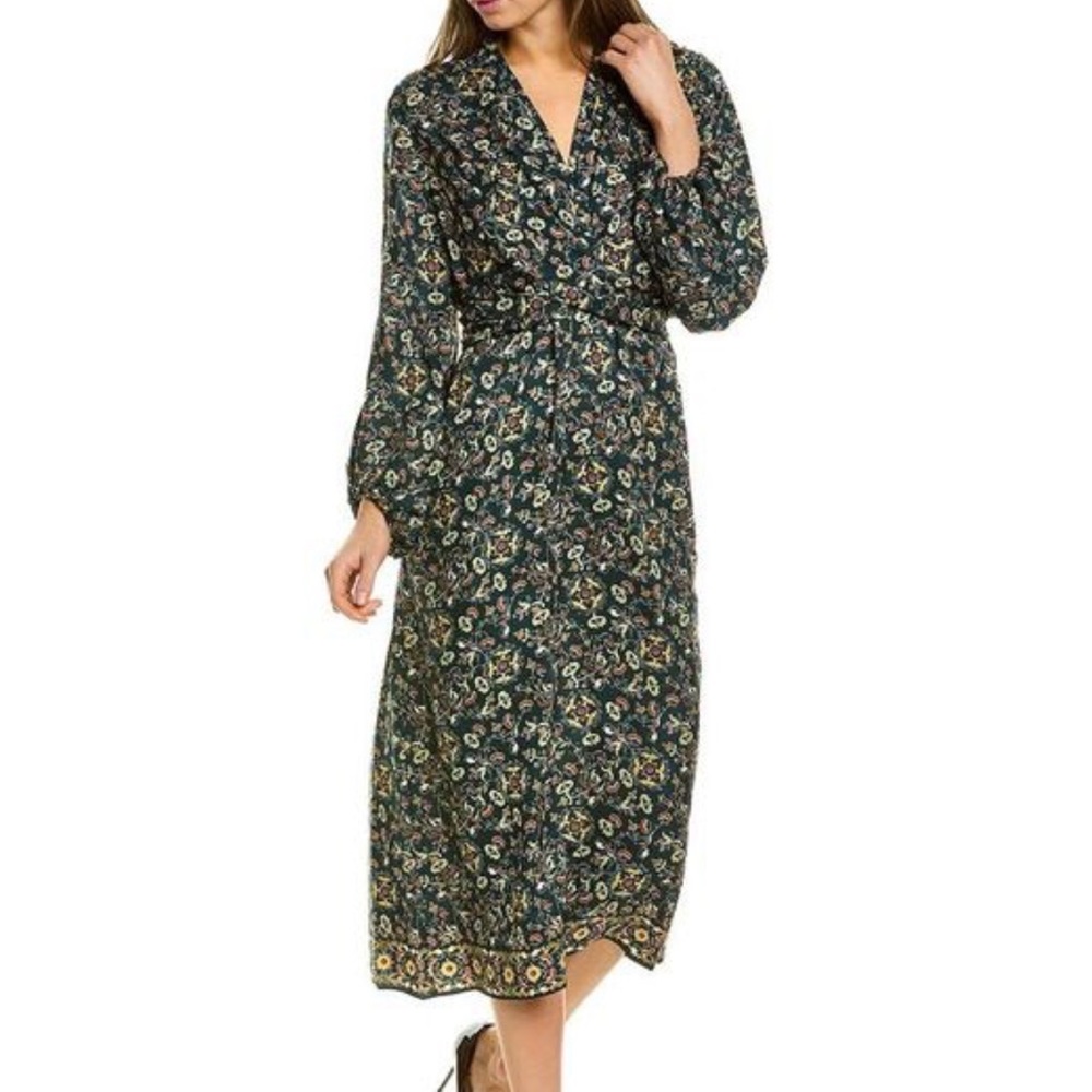 Max Studio Green Twist Waist Midi Dress Size Small